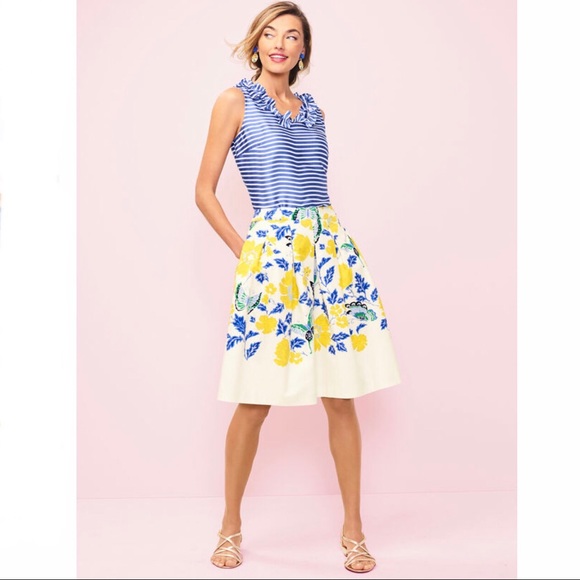 Talbots Tops - Talbots | L | Blue & White Stripe Ruffle Top